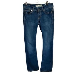BKE Denim Womens Payton Blue Dark Wash Bootcut Jeans Size 28 Long Broken In